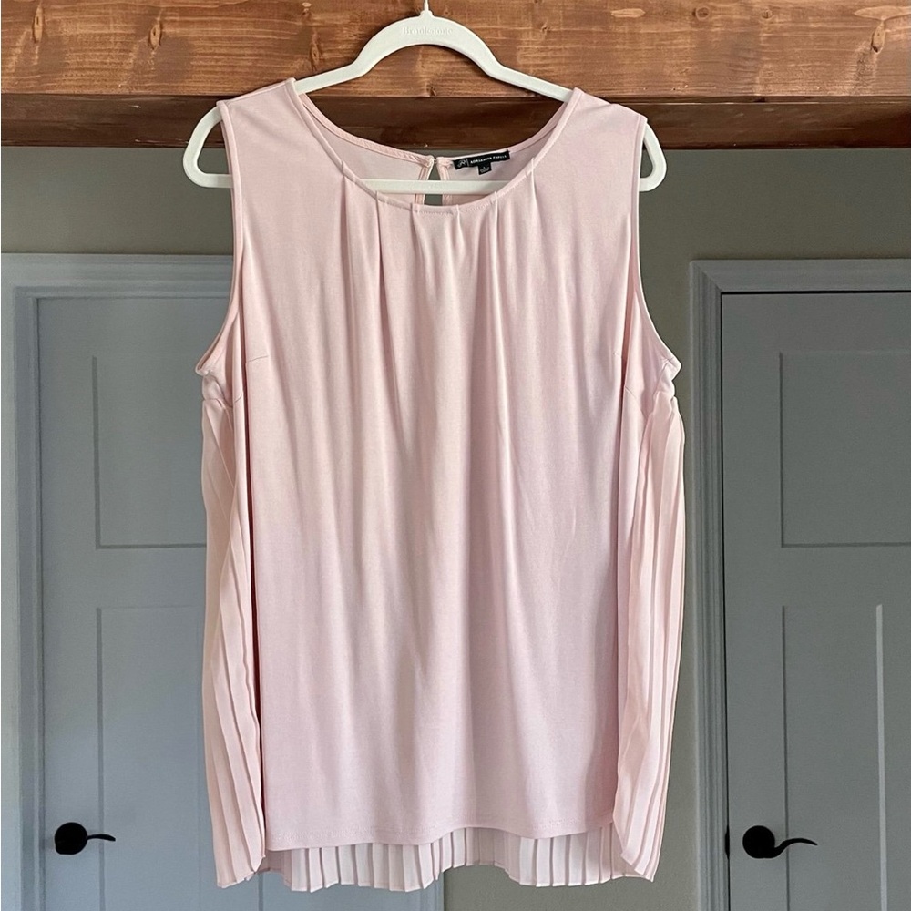Adrianna Papell Blush Pink Blouse Size L